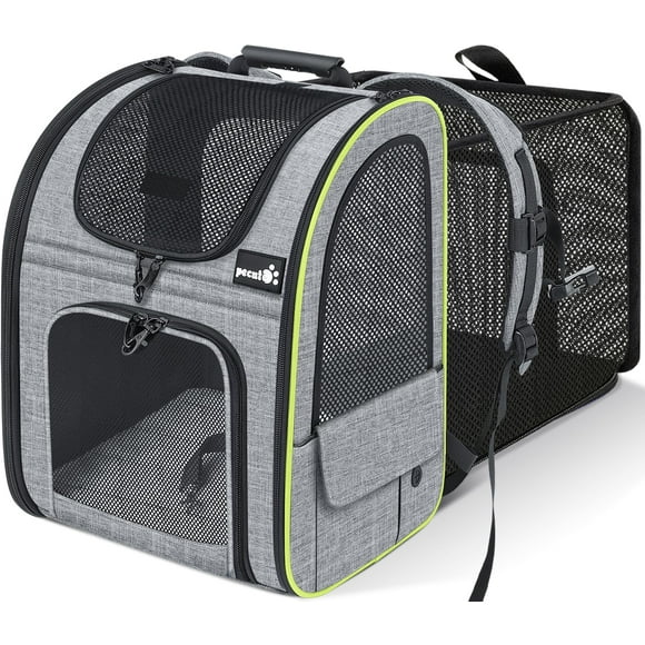 Mochila transportadora de mascotas Pecute expandible para gatos y perros de 17 libras