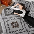 thumbnail image 4 of jejeloiu Ancient Bohemian Aztec 7 Pieces Bedding Comforter Set,Boho Exotic Style Full Bedding Set,Gray Rhombus Triangle Fitted Sheet Flat Sheet For Men Women,Breathable Home Decor Reversible, 4 of 8