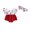 Red, variant on Baby Sweetie Newborn Girl Summer Clothes Fly Sleeve Cherry Print Hollowed Patchwork Romper with Hairband