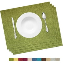 Placemat Set-Washable Place Mats for Parties, Elegant Table Mats for Kitchen Table, Set of 4 Dining Table Placemats, Heat-Resistant Cloth Placemats for Indoor and Outdoor,13x19 Grass Green