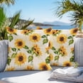 thumbnail image 4 of Outdoor Pillow Cover Watercolor Sunflower Leaf Set of 2 Waterproof Throw Pillowcases Vintage Plant Decorative Patio Furniture Pillows for Couch Garden Indoor & Outdoor Use, 4 of 9