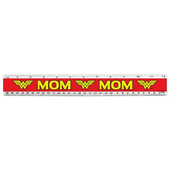 Wonder Woman Wonder Mom Logo 12 Inch Standard and Metric Plastic Ruler