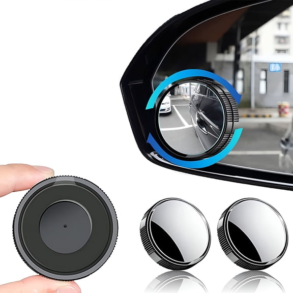 MELIVO Car Blind Spot Mirror, 2 inch Reusable Round HD Glass Convex 360° Wide Angle Side Rear View Side Mirror with Sucker for Cars SUV and Trucks