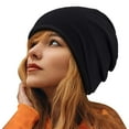 thumbnail image 2 of Dyfzdhu Women Winter Woolen Hat Loose Oversized Knitted Warm Suitable for Cold Weather One Size Black, 2 of 4