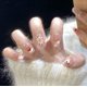 thumbnail image 1 of Early autumn light luxury handmade chic French nails, 3D glitter heart rhinestone pearl plaid. 10pcs S, tool kit included, JHA341 Dazzling Fireworks., 1 of 5