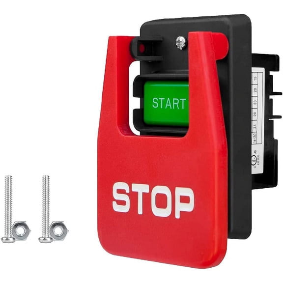 POWERTEC 120V/230V Dual Voltage Paddle Switch w/Screws, 28 Amps, Knee Paddle for Power Tools for Gang Box Installation, Fits Table Saw, Router Table, Drill Press, Bench Saw, Bandsaw (71651)