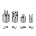 thumbnail image 1 of 4pcs Silver Square-to-Square Socket Adapter Set - 1/4", 3/8", 1/2" Drive Conversion Heads for Power Tools & Manual Wrenches, Heavy-Duty Durable Construction, Easy-Grip Handle for Mechanic Repairs &, 1 of 4