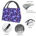 thumbnail image 4 of Disketp Skull daisy purple Insulated Bags, Insulated Cooler Bag Totes for Lunch Beach Camping, 4 of 6
