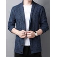 thumbnail image 2 of Kukuzhu Men's Casual Shawl Collar Button Down Cabel Knit Cardigan Sweater with Pockets, 2 of 5