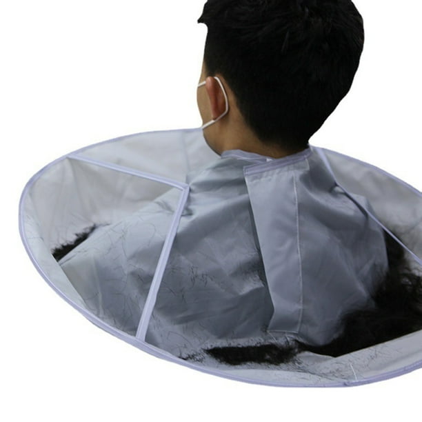 Capa de Corte de Cabello, Gris Transpirable Ajuste de Ajuste Tipo de Paraguas de la Capa Cortante para el Cabello para Peluquería
