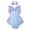 Blue, variant on Onesies Lace Trim With Full Print Bow Headband Stretchy Backpack Jumper Set Baby Romper Blue 6 Months-12 Months