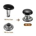 thumbnail image 3 of Uxcell 100 Sets Double Cap Leather Rivets 6x6mm for Fabric Belt and Decoration, Black, 3 of 7