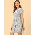 thumbnail image 4 of INSPIRE CHIC Vestidos Florales Casuales Con Cuello Marinero Entallados Y Acampanados Para Mujer Blanco azul XL, 4 of 6