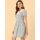 thumbnail image 4 of INSPIRE CHIC Vestidos Florales Casuales Con Cuello Marinero Entallados Y Acampanados Para Mujer Blanco azul XL, 4 of 6