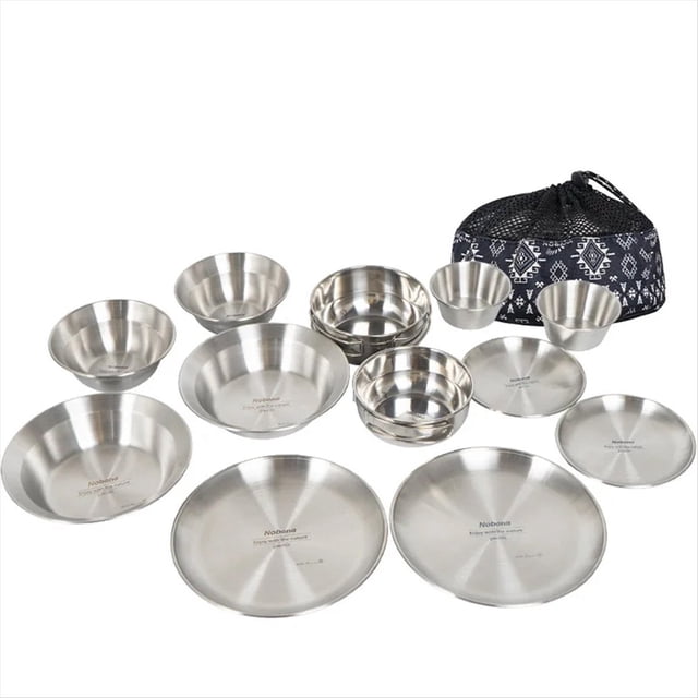 12PCS Juego de Vajilla para Exteriores Vajilla PortáTil para Acampar Tour de AutoconduccióN Barbacoa Camping Hogar Comedor de TazóN