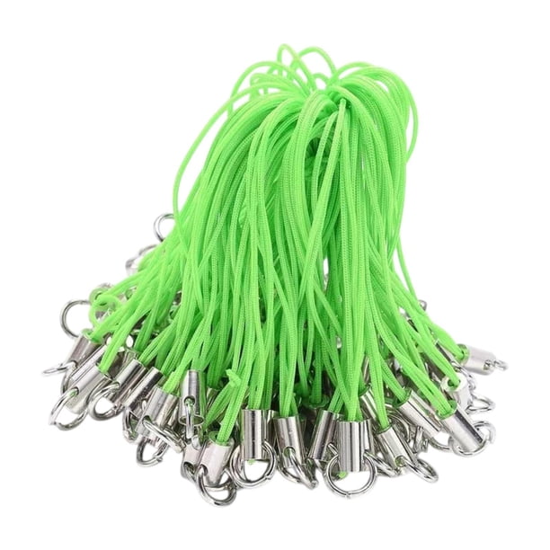 100 piezas de correas de anillo para teléfono, correas de cordón, cuerda reutilizable para manualidades de bricolaje Verde