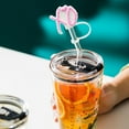 thumbnail image 1 of Valentine's Day Straw Cap Straw Cap Silicone Cap Plug Cute Cartoon Straw Decoration Extra Long 15, 1 of 7