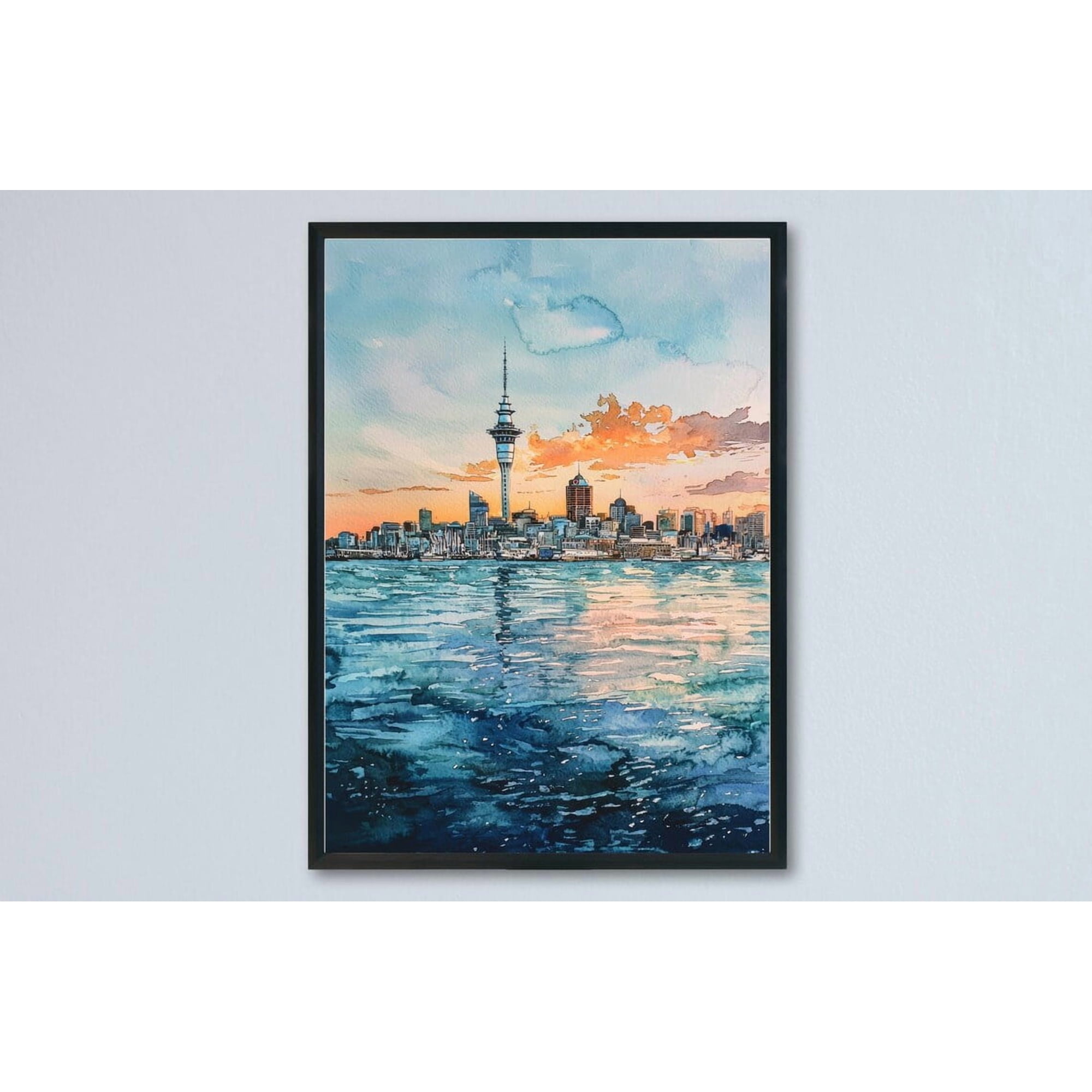 Auckland Poster Auckland Travel Print New Zealand Wall Art Auckland Skyline Decor Harbour Bridge Landscape City Scene Print, Poster Only