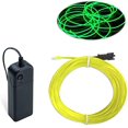 thumbnail image 2 of Tira de luces de neón MaxLax EL Wire, color verde limón, 10 m, con paquete de baterías, 2 of 7