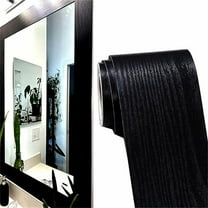 Wood Grain Wallpaper Border 1 Pc,Black Wall Edging Mirror Framing Wall Decor,Removable Waterproof Mirror Frame,Wall Paper Border Decor,Self Adhesive Kitchen Bathroom Sticker (Black)