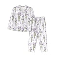 thumbnail image 1 of Bingfone Ensemble de Pyjama pour Femmes à Imprimé de Fleurs Lavande, Ensemble de Détente à Manches Longues - XX-Grand, 1 of 7