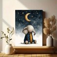 thumbnail image 6 of Moon Star Elephant Boy Nursery Canvas Print, Neutral Kids Bedroom Animal Home Wall Decor Art, 6 of 8