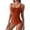 a-30Brown9, variant on Womens Square Neck Gathered Bust Ruched Tummy Control One Piece Swimsuit Summer Beach Regular Fit Quick Dry Swim Bath Suits For Ladies Black L