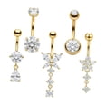 thumbnail image 2 of 5 piercings para el ombligo, regalos para mujeres, barra para el ombligo, ideal para fiestas de Halloween. Dorado, 2 of 8