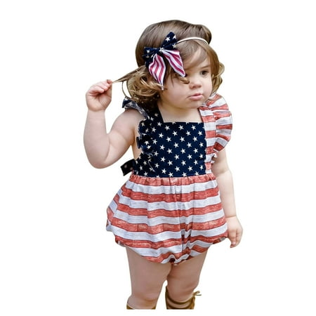 

MANHUJI Baby Girl Clothes 9-12 Months Baby Striped 4Th-Of-July Bodysuit Printed Infant Girls and Stars Boys Romper Girls Romper&Jumpsuit Baby Pajamas 0-3 Months Unisex Baby Clothes (Red 80)
