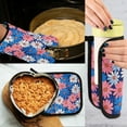 thumbnail image 5 of Yayeee Oven Mitts and Pot Holder Set of 2 Heat Resistant Kitchen Gloves Baking Hot Pad, Pink Flowers Pattern, 5 of 5