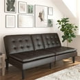 thumbnail image 3 of Mainstays Memory Foam Futon with Cupholders and USB, Dark Brown Faux Leather, 3 of 28