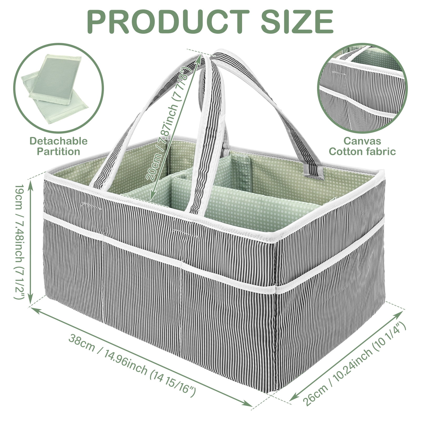 FKSZLL Baby Diaper Caddy Organizer Portable Nursery Storage Basket with Handle for Changing Table Newborn Essentials Baby Shower Presents and Registry Must Haves