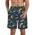 thumbnail image 2 of Uemuo Undersea Animals Pattern Men's Swim Trunks Hawaiian Beach Bathing Suit Swimsuits Beach Quick-Dry Shorts with Pockets-XX-Large, 2 of 9