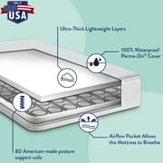 Kolcraft Pediatric 800 Extra Firm Baby Crib & Toddler Mattress, 80 Coil, Waterproof, Ecru