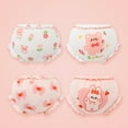thumbnail image 2 of shoper Potty Training Underwear for Girls 4Pcs Cute Print Cotton Reusable Absorbent Potty Training Pants Size 0-5 Years Pink 120, 2 of 4