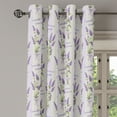 thumbnail image 2 of Ambesonne Lavender Grommet Curtain, Stripes and Flowers, 50" x 96", Purple, 2 of 6