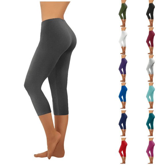 cocolona Capri Leggings for Women Summer Casual Lightweight Stretch Gym Running Workout Yoga Cropped Pants