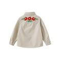 thumbnail image 4 of Fdqin Girls Western Shirt Floral Embroidered Cowgirl Shirts for Girls Long Sleeve Collared Retro Cowgirl Costume Cute Casual Blouses Apricot 5-6 Years, 4 of 7