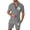 Grey, variant on Men's 2pc Outfit Set Button Down Crewneck Short Sleeved Tops and Shorts/trousers Summer Adults Outerwear, White Size: S