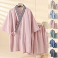 thumbnail image 2 of YUEHUA Men's Classical Traditional Japanese Style Pajamas, Stylish Cotton Bathrobe Kimono Pajamas Casual Clothes for Men and Women, 2 of 2