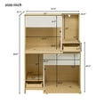 thumbnail image 3 of Pefilos 31" Double Cat Litter Box Enclosure, Litter Box Furniture Hidden with Flip-down Door, Indoor Cat House, Beige, 3 of 8