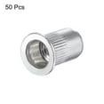 thumbnail image 4 of Unique Bargains M8 Rivet Nuts Aluminium Alloy Knurled Flat Head Threaded Insert Nut Silver 50 pcs, 4 of 5