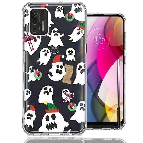 MUNDAZE For Motorola Moto G Stylus 2021 Halloween Christmas Ghost Design Double Layer Phone Case Cover