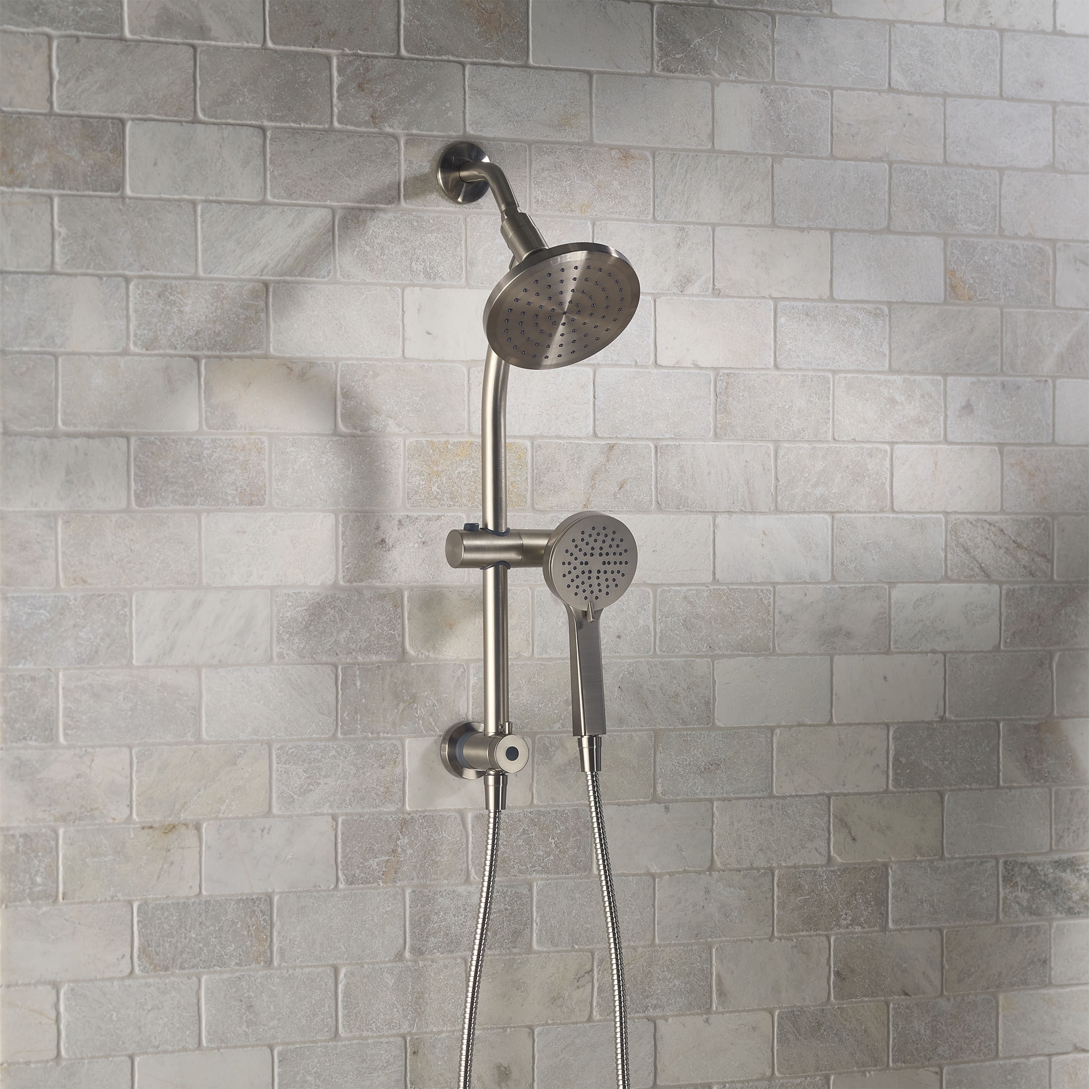 Better Homes & Gardens Deluxe Shower Combo with Magnetic Slide Bar Kit in Satin Nickel