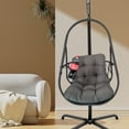 thumbnail image 5 of Swing Egg Chair with Stand Indoor Outdoor Wicker Rattan Patio Basket Hanging Chair with C Type bracket , with cushion and pillow,Patio Wicker folding Hanging Chair( Special construction cup holder, 5 of 9