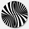 thumbnail image 1 of Designart 'Black and White Spiral ' Modern wall clock, 1 of 6