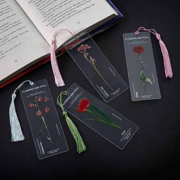 Fun Express Transparent Flower Bookmarks - 12 Pieces