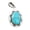 blue copper turquoise, variant on Solid 925 Sterling Silver Pendant For Men Women, Bumble Bee Jasper Oval Gemstone Handcrafted Pendant For Mother's Day Gift