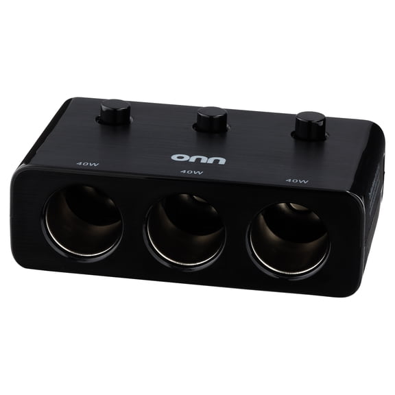 onn Triple Socket Charging Adapter with 2 USB-A Charging Port