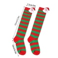 thumbnail image 5 of ZYHARUKO Kids Christmas Stockings Festival Over the Knee Socks Long Socks Breathable Stretchy Stripe Santa Socks for 6-10Y Child, 5 of 19
